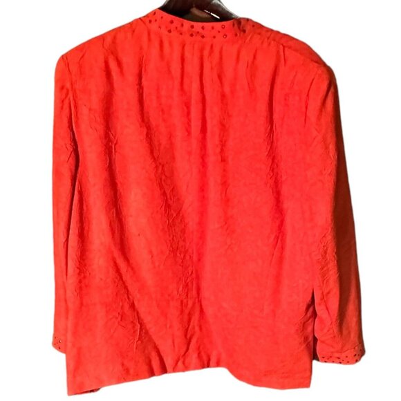 Alfred Dunner Jacket Women’s Orange Faux Suede Lined Studded 22W EUC - Picture 2 of 9